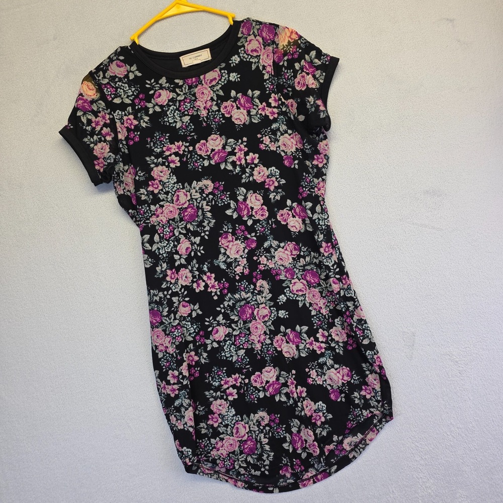 No Comment Dress‎ Womens L Fairygrunge Festival Micromesh EDM Floral Tunic Mini